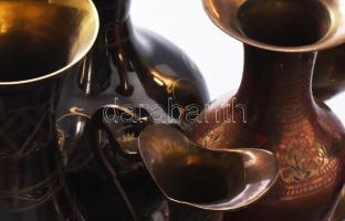 14 db keleti váza, , indiai dísztárgy. zománc festéssel gazdagon díszített, szép állapotban. kb 32 c...