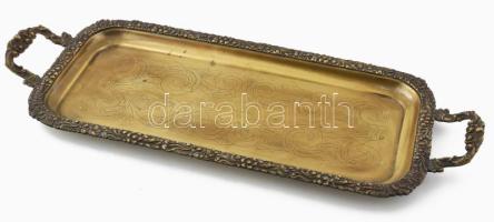 Egyiptomi nagy méretű tálca. vésett. réz XX. sz. közepe 64x23 cm