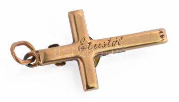 14K arany feszület medál felirattal. j.n. 1 g