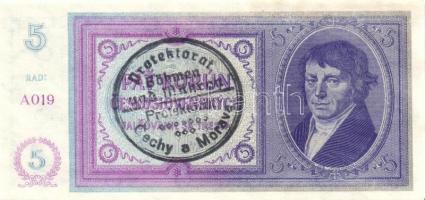 Német 3. Birodalom/Cseh-Morva Protektorátus/német megszállás 1940. 5Kr kézi bélyegzéssel T:I