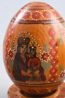3 db kézzel festett orosz fa tojás 8 cm