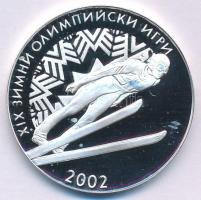 Bulgária 2002. 10L Ag Téli Olimpia 2002 Salt Lake City - Síugrás kapszulában T:PP folt Bulgaria 2002. 10 Leva Ag Winter Olympics Salt Lake City 2002 - Ski Jump in capsule C:PP spot Krause KM#247