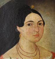 2 db portré XIX. sz eleje,. Olaj, vászon, keretben 24x32 cm