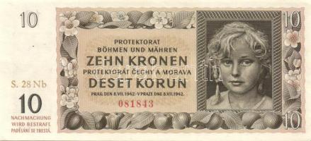 Német 3. Birodalom/Cseh-Morva Protektorátus/német megszállás 1942. 10Kr kétbetűs sorozatjellel T:I