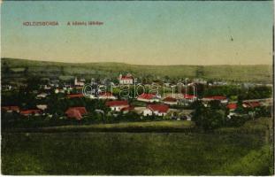 Kolozsborsa, Borsa; község látképe. Ábrahám M. özvegye kiadása / general view