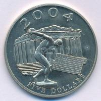 Libéria 2003. 5$ Cu-Ni &quot;2004-es Olimpiai játékok, Athén&quot; T:UNC,AU apró folt Liberia 2003. 5 Dollars Cu-Ni &quot;Olympic Games 2004, Athens&quot; C:UNC,AU small spot