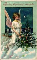 1908 Boldog karácsonyi ünnepeket! / Christmas greeting. litho (EK)