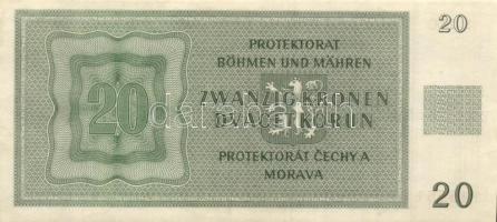 Német 3. Birodalom/Cseh-Morva Protektorátus/német megszállás 1944. 20Kr 20mm hosszú sorszám, G-széri...