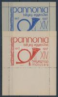 1937/2ba + 2 cb Pannónia Bélyeg Egyesület XIV. bélyegnap emlékív (20.000) / souvenir sheet pair