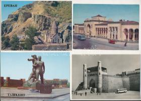 50 db MODERN volt szovjet tagköztársaságbeli képeslap: Azerbajdzsán, Üzbegisztán / 50 modern Soviet Union town-view postcards: Azerbaijan, Uzbekistan