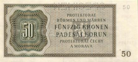 Német 3. Birodalom/Cseh-Morva Protektorátus/német megszállás 1944. 50Kr "SPECIMEN" perforá...
