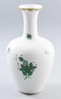 Herendi zöld Apponyi mintás váza. Kézzel festett, jelzett, hibátlan 28 cm