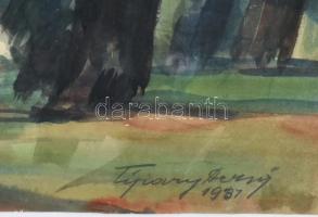 Tipary Dezső (1887-1967): Esztergom. Akvarell, papír, jelzett, 30x40 cm Keretben