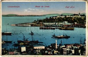 1917 Constantinople, Istanbul; Pointe du Sérail / port, ships + "K.U.K. FELDPOSTAMT 451." (kopott sarkak / worn corners)