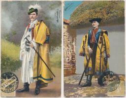 5 db RÉGI magyar népviseletes TCV képeslap vegyes minőségben / 5 pre-1945 Hungarian folklore postcar...