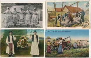 11 db RÉGI magyar népviseletes képeslap vegyes minőségben / 11 pre-1945 Hungarian folklore postcards in mixed quality