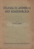 Kapitány Mária: Zöldség és gyümölcs házi konzerválása VI. kiadás. Budapest, 1944. Szerző (Ladányi ny.) 62 + [2] p. A munka első kiadása 1936-ban jelent meg, 1940-től sűrűn követték egymást a kiadások. Fűzve, kiadói borítóban.