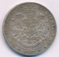 Német Államok / Szászország-Albertine 1867B Tallér Ag "János" T:XF patina
German States /...