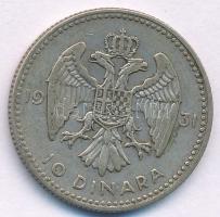 Jugoszlávia 1931. 10D Ag "I. Sándor" T:VF patina 
Yugoslavia 1931. 10 Dinara Ag "Ale...