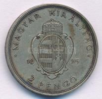 1935. 2P Ag "Pázmány" T:AU,XF patina
Adamo P7.1