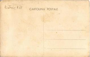 1938 Pietris, Romanian folklore, spinning woman. photo (surface damage)