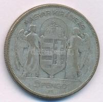 1930. 5P Ag "Horthy jobbra" T:F patina Adamo P8
