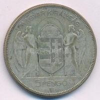 1930. 5P Ag "Horthy jobbra" T:F patina Adamo P8