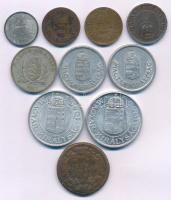 10db-os vegyes érmetétel, közte 1760W 1kr Cu "Mária Terézia", illetve 1927. 1P Ag T:AU-F