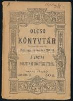 Arany László: A magyar politikai költészetről. 
/Olcsó Könyvtár/, Bp., 1902. Franklin-T. 76 l. Fuzv...