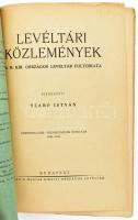 Levéltári Közlemények. A Magyar Országos Levéltár folyóirata.18-19. évf, 1940-41 . Szerk. Szabó Istv...