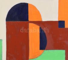 Darmó Éva (1980-): Geometrikus kompozíció. Olaj, farost, jelzett a hátoldalán, fakeretben, 80x60 cm