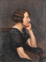 Viski János (1891-1987): Női portré, 1934. Olaj, vászon, jelezve jobbra lent, apró sérüléssel, 80x60 cm