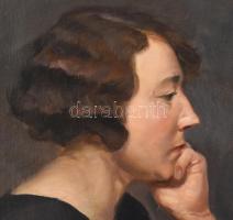 Viski János (1891-1987): Női portré, 1934. Olaj, vászon, jelezve jobbra lent, apró sérüléssel, 80x60...