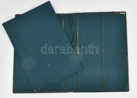 Régi bőr írómappa, levéltartó. kemény betéttel, kopásokkal 30x42 cm