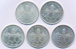 1992. 200Ft Ag "MNB" + 1993. 200Ft Ag "MNB" + 1994. 200Ft Ag "Deák" (3...