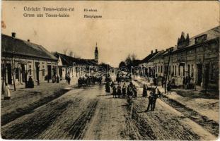 1910 Kevevára, Temeskubin, Kovin; Fő utca, üzletek. Batka Sándor felvétele / Hauptgasse / main street, shops (fl)