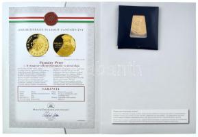 ifj. Szlávics László (1959-) 2011. "Nagy Magyarok / Pázmány Péter" aranyozott Cu emlékérem tanúsítvánnyal (40mm) T:PP