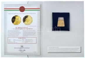 ifj. Szlávics László (1959-) 2011. "Nagy Magyarok / II. Rákóczi Ferenc" aranyozott Cu emlékérem tanúsítvánnyal (40mm) T:PP