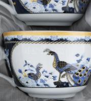 Japán fácánmintás 6 darab csésze, alátéttel. Jelzés nélkül, hibátlan, díszdobozban