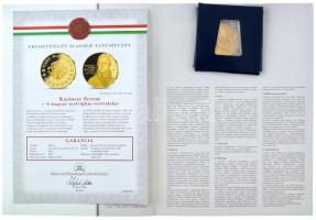 ifj. Szlávics László (1959-) 2011. "Nagy Magyarok / Kazinczy Ferenc" aranyozott Cu emlékérem tanúsítvánnyal (40mm) T:PP