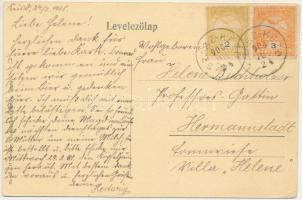 1908 Szászkézd, Kaisd, Keisd, Saschiz; Kirche und Gemeindehaus / templom és községháza / church and ...