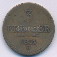 1851G 3kr Cu T:F karc, ph.  Adamo M6