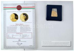 ifj. Szlávics László (1959-) 2011. "Nagy Magyarok / Bolyai János" aranyozott Cu emlékérem tanúsítvánnyal (40mm) T:PP