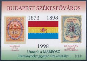 1998/DA20c Budapest Székesfőváros emlékív (75.000) / souvenir sheet