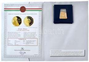 ifj. Szlávics László (1959-) 2011. "Nagy Magyarok / Arany János" aranyozott Cu emlékérem tanúsítvánnyal (40mm) T:PP