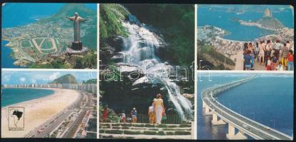 1977 A magyar férfi vízilabda-válogatott tagjainak aláírásai Rióból hazaküldött képeslapon, össz. 13...