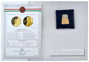 ifj. Szlávics László (1959-) 2011. "Nagy Magyarok / Puskás Ferenc" aranyozott Cu emlékérem tanúsítvánnyal (40mm) T:PP