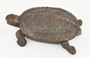 Teknős hamuzó. Bronzírozott fém, h: 11 cm