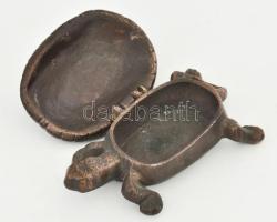 Teknős hamuzó. Bronzírozott fém, h: 11 cm