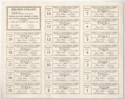 Budapest 1922. "Duna-Lloyd" részvény 1000K-ról bélyegzéssel, szelvényekkel T:VF / Hungary ...